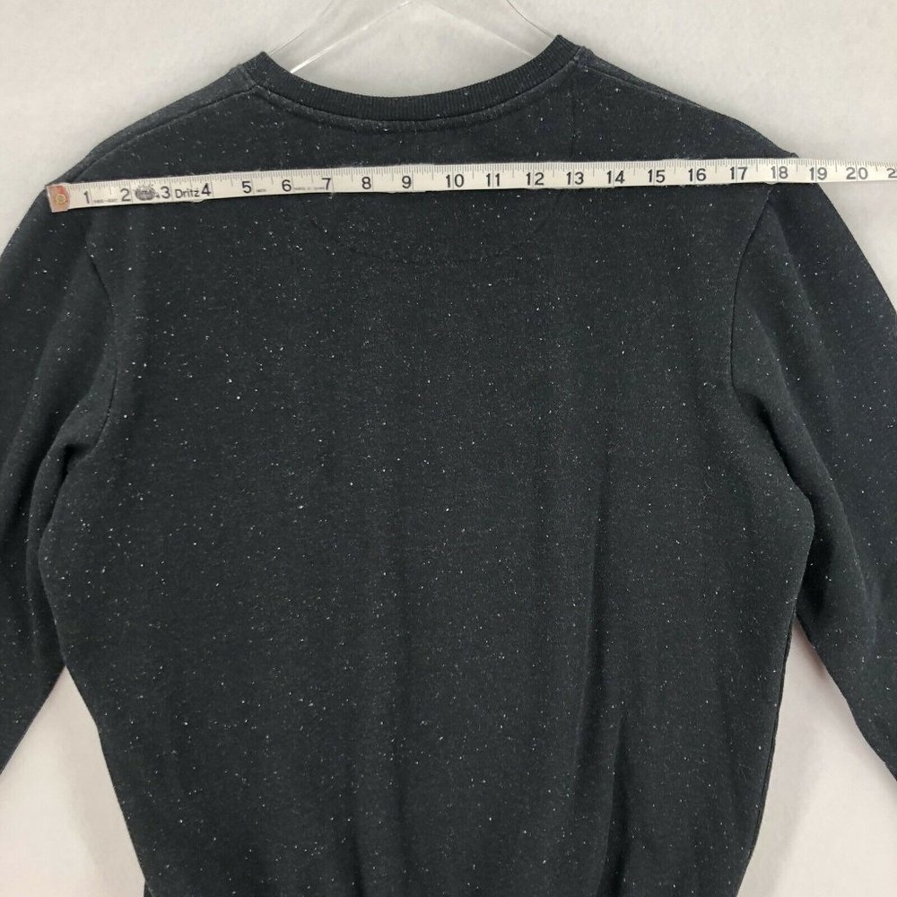CottonOn Fleece Collection Womens Sweatshirt Black Large Gray Speckled Crew Neck - Picture 8 of 12